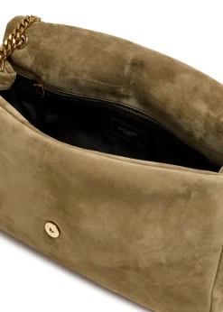 Calypso large padded suede shoulder bag