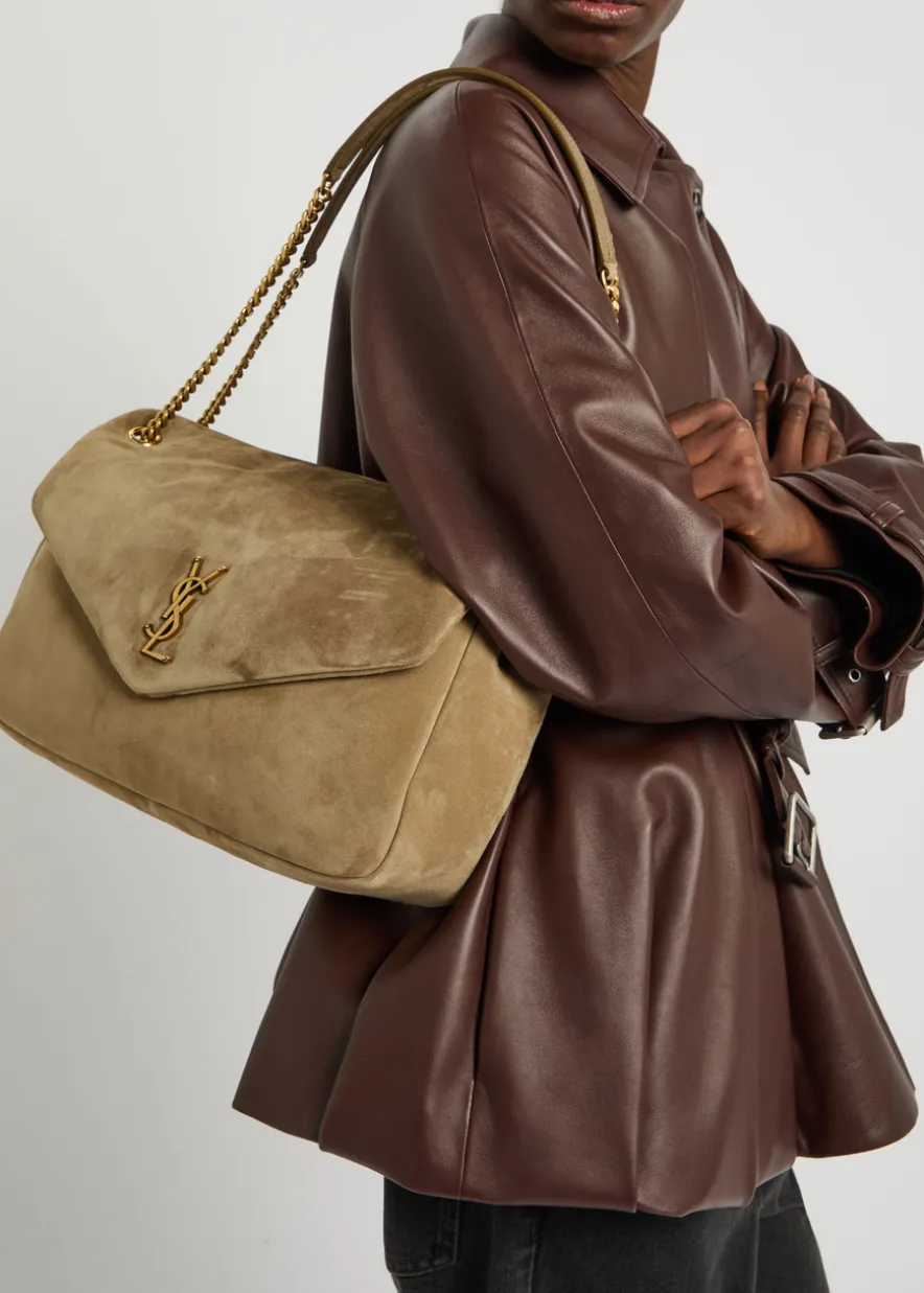 Calypso large padded suede shoulder bag