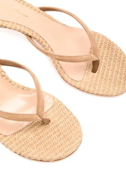Calypso 70 raffia thong mule