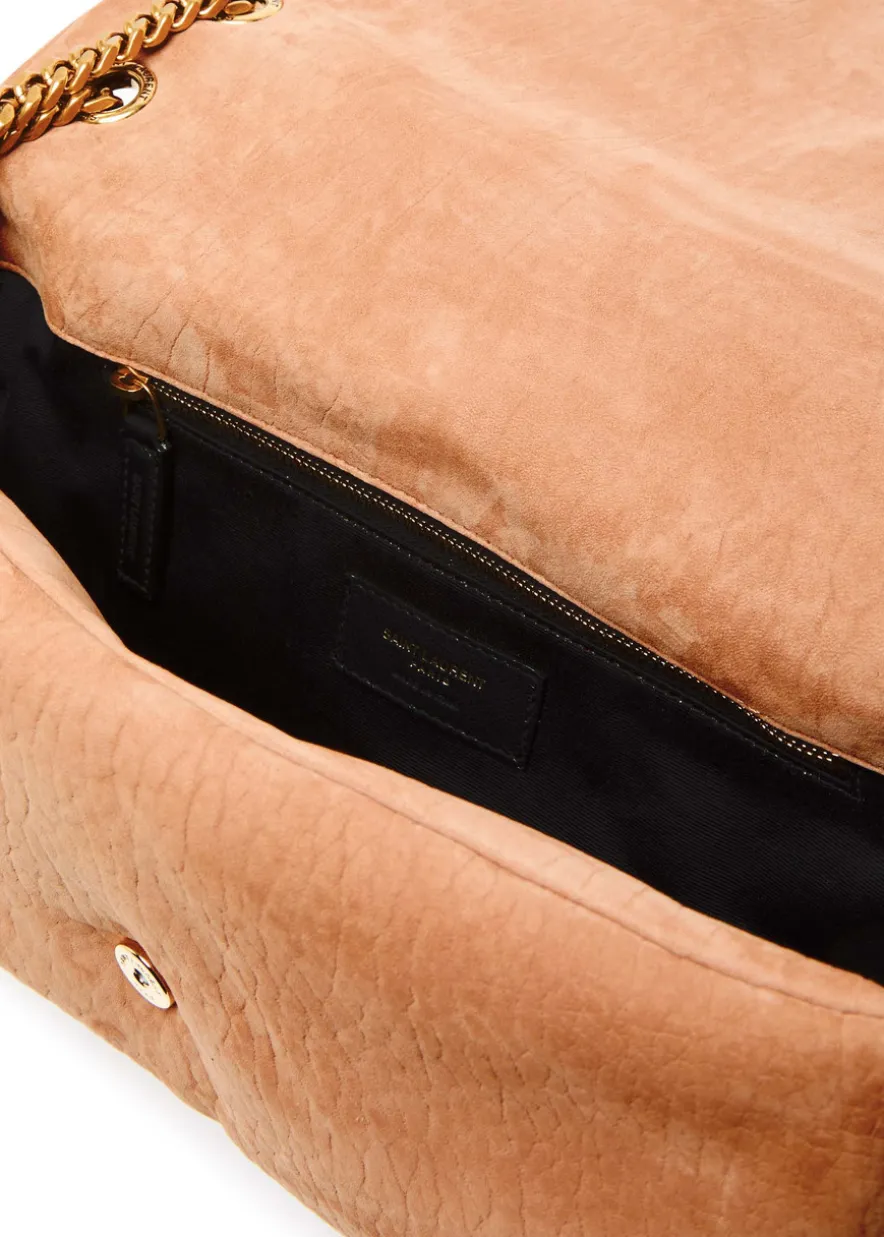 Calypso small padded suede shoulder bag