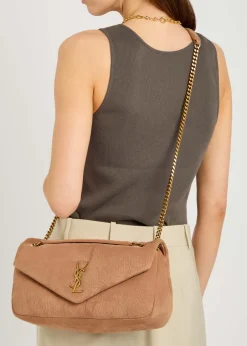 Calypso small padded suede shoulder bag