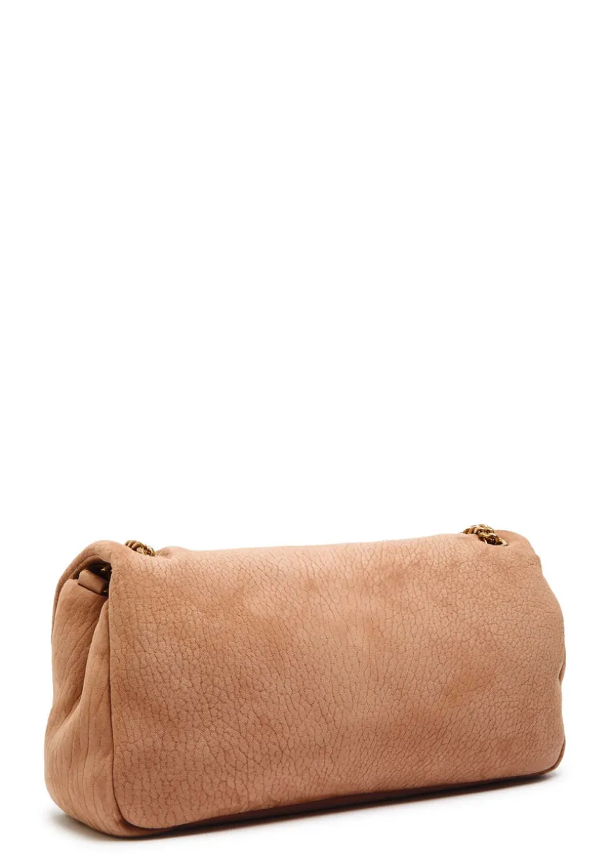 Calypso small padded suede shoulder bag