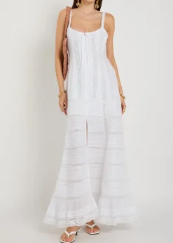 Calyx pintuck cotton maxi dress