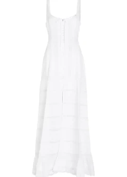Calyx pintuck cotton maxi dress