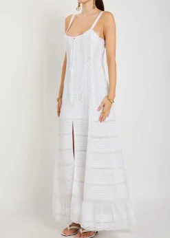 Calyx pintuck cotton maxi dress
