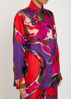 Camicia printed silk shirt