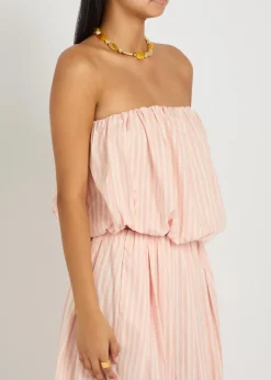 Camila striped cropped cotton-poplin top