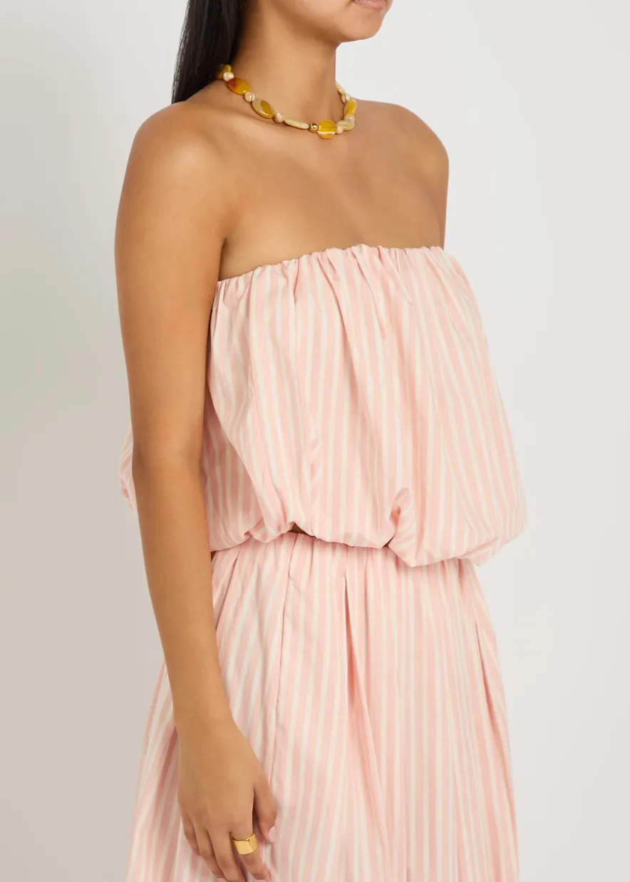 Camila striped cropped cotton-poplin top