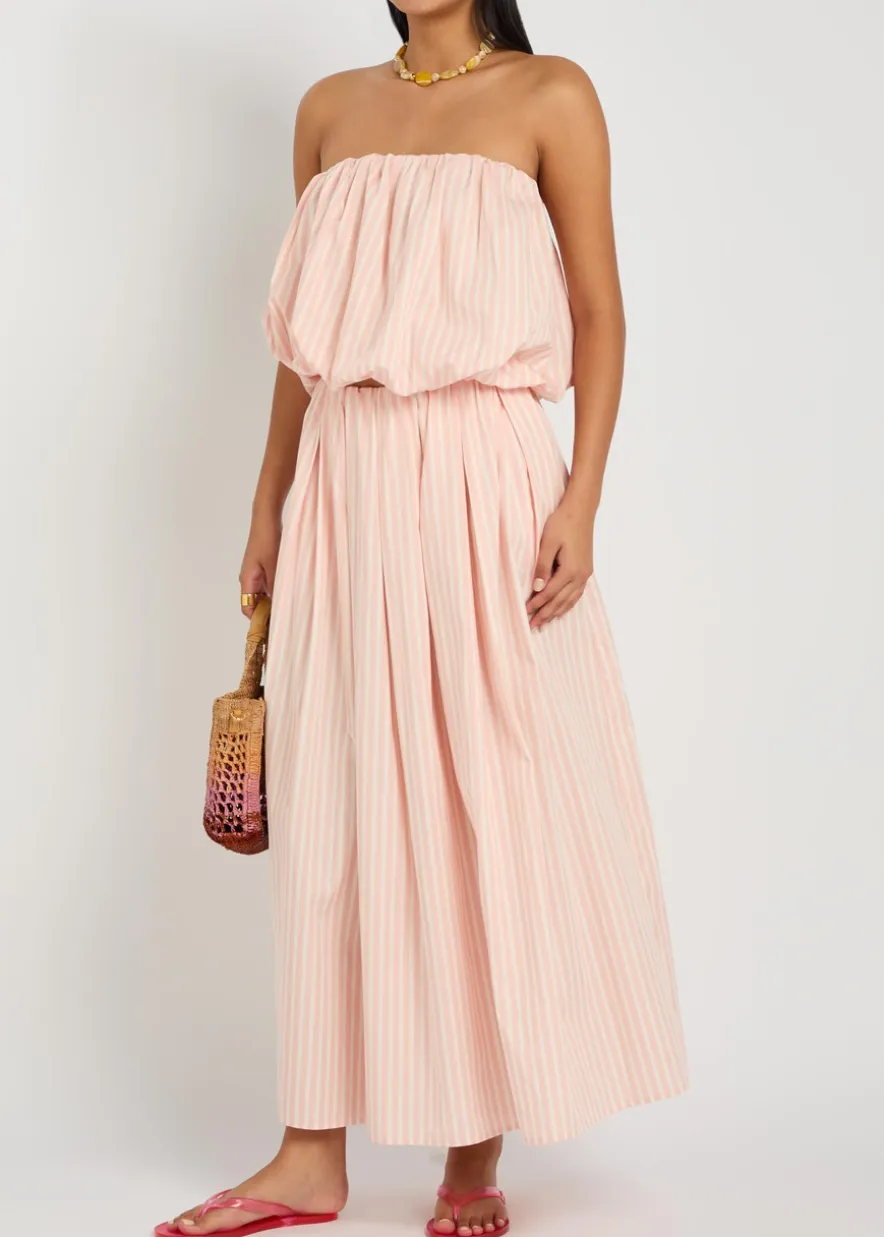 Camila striped cropped cotton-poplin top