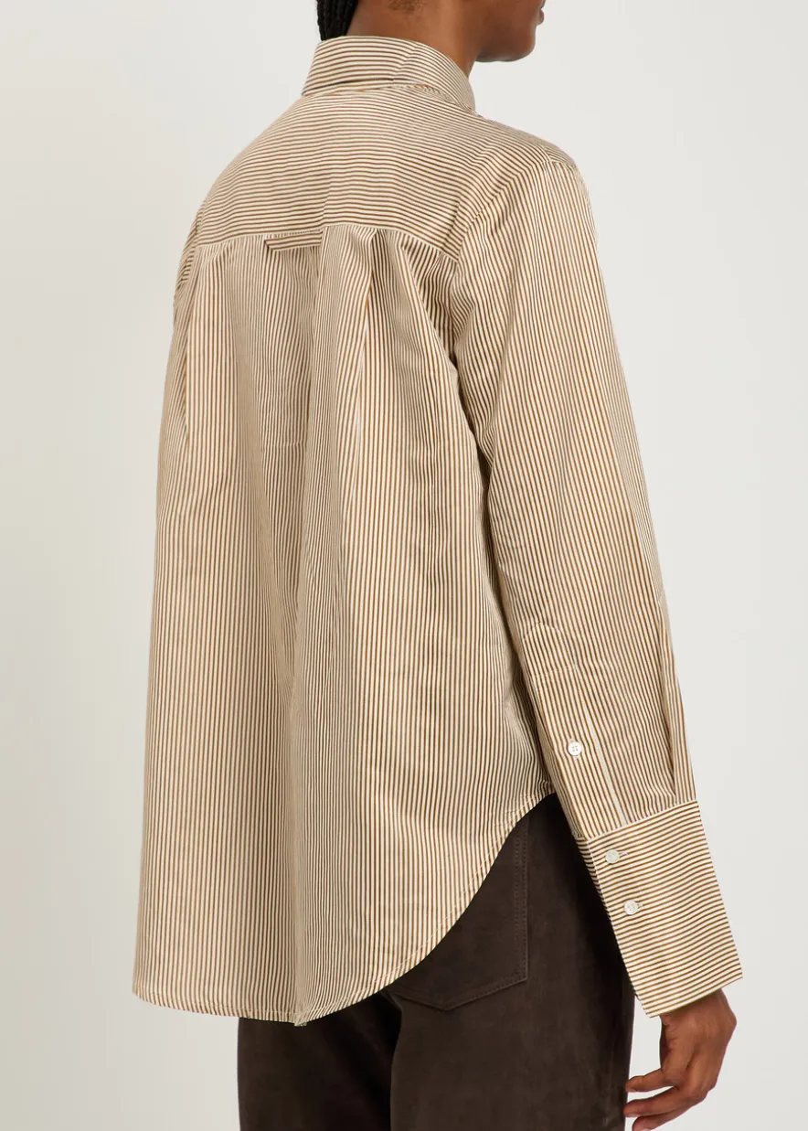 Camilia striped cotton and silk-blend shirt