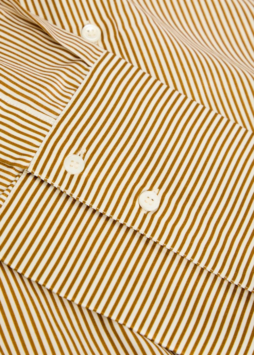 Camilia striped cotton and silk-blend shirt