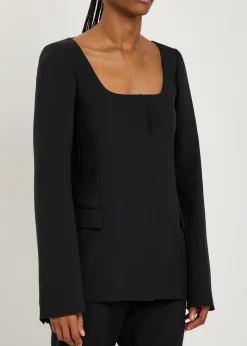 Camille scoop-neck wool blazer