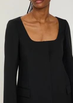 Camille scoop-neck wool blazer