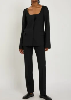 Camille scoop-neck wool blazer