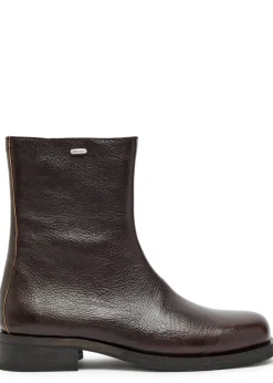 Camion grained leather ankle boots