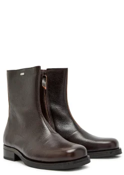 Camion grained leather ankle boots