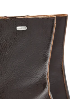 Camion grained leather ankle boots