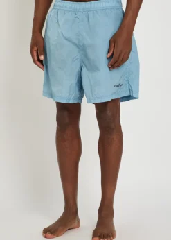 Camo-print nylon swim shorts