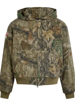 Camouflage hooded canvas jacket