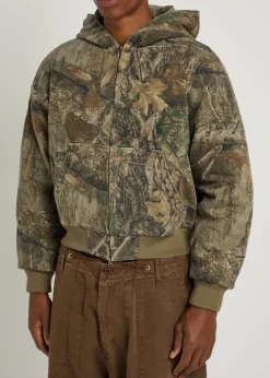 Camouflage hooded canvas jacket
