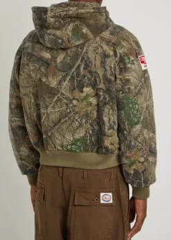 Camouflage hooded canvas jacket