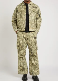 Camouflage logo-embroidered cotton jacket