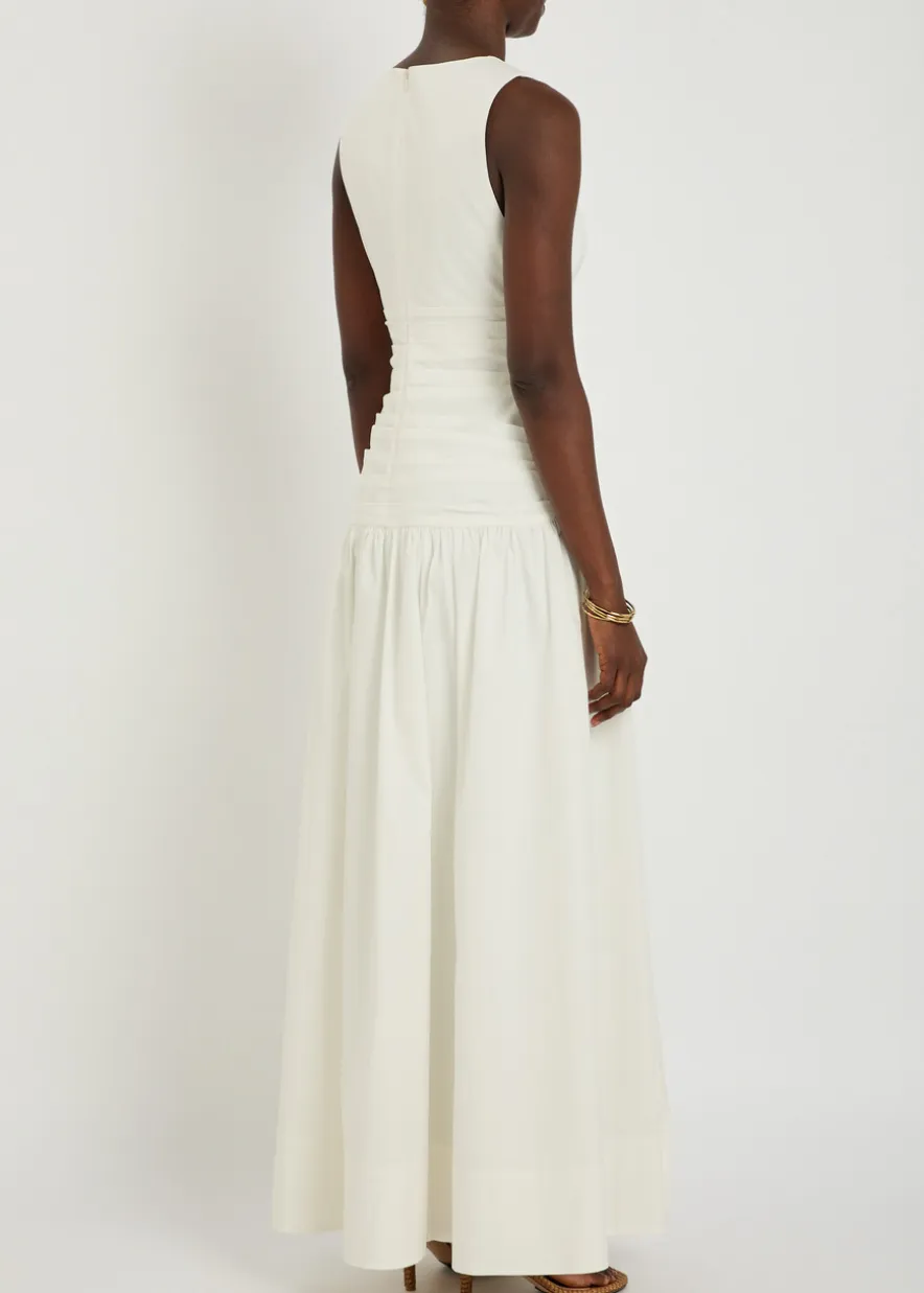 Campbell gathered cotton-blend maxi dress