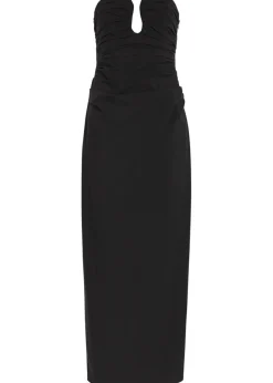 Campbell strapless ruched cotton-blend maxi dress