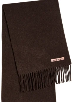 Canada skinny fringed wool scarf