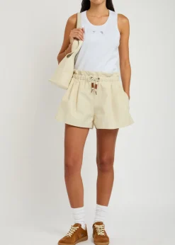 Canvas trim shell shorts