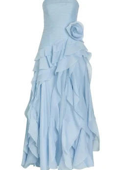 Canyon floral-appliqué chiffon gown