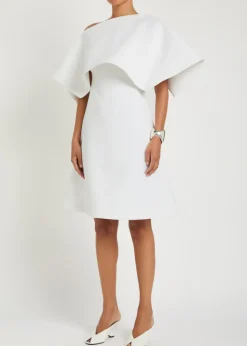 Cape-effect crepe mini dress