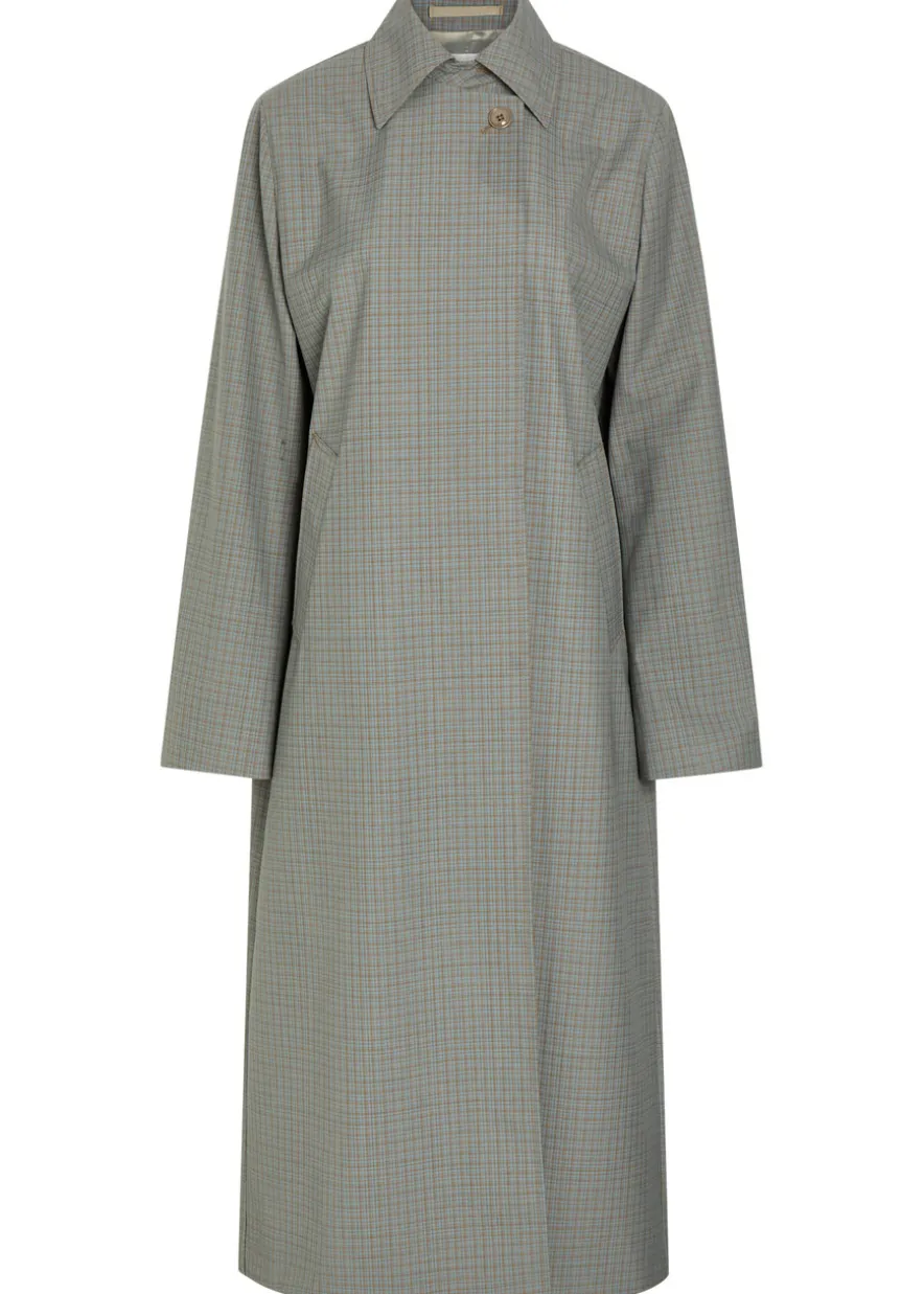 Capital checked woven trench coat