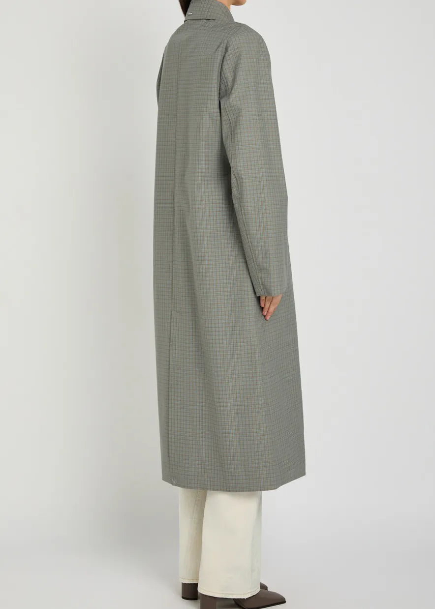 Capital checked woven trench coat