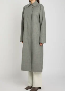 Capital checked woven trench coat