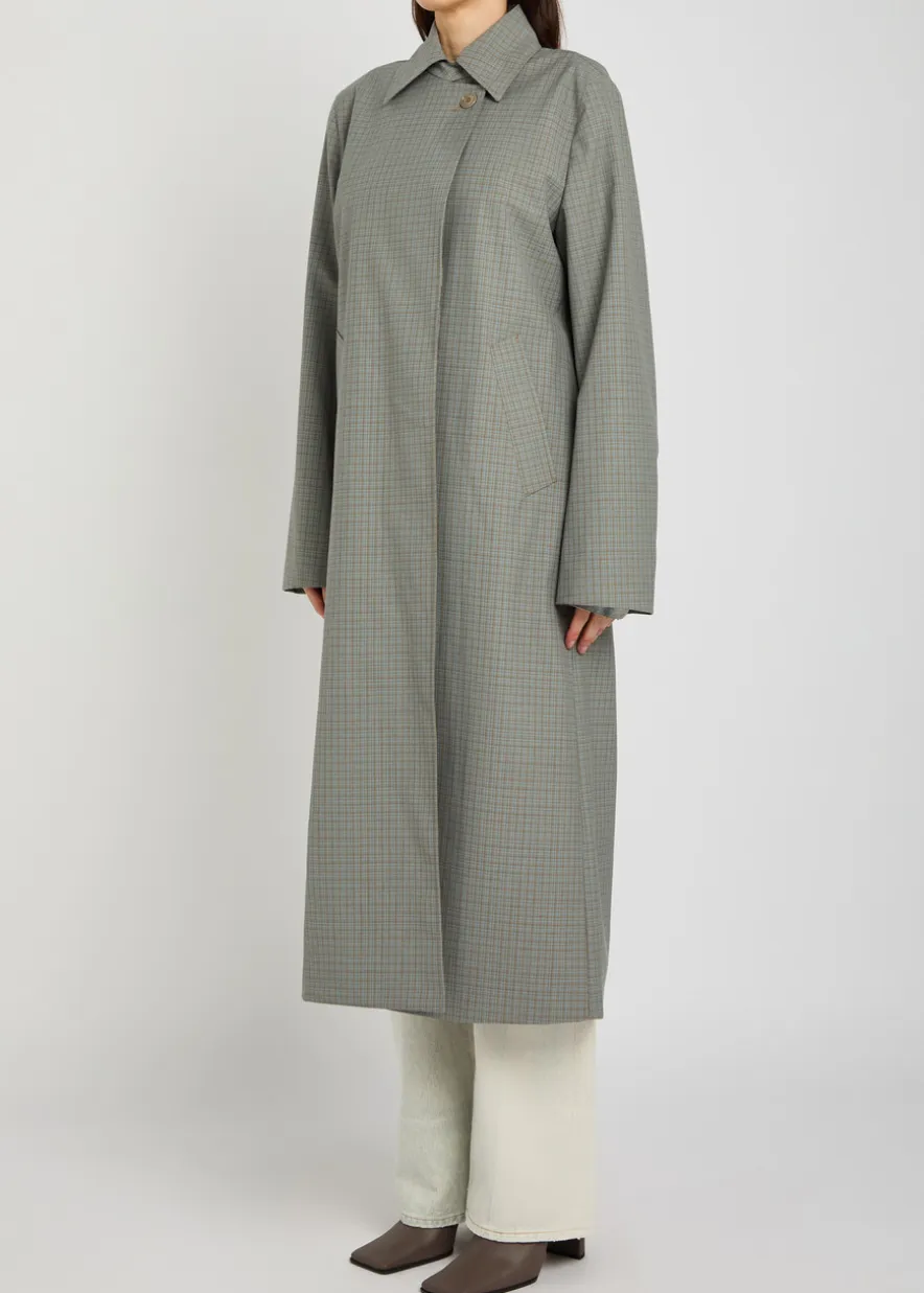Capital checked woven trench coat