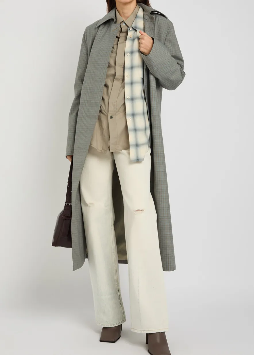 Capital checked woven trench coat