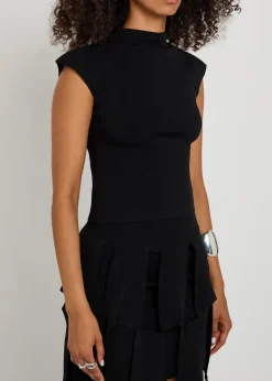 Cap-sleeve close-knit top