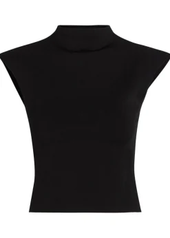 Cap-sleeve close-knit top