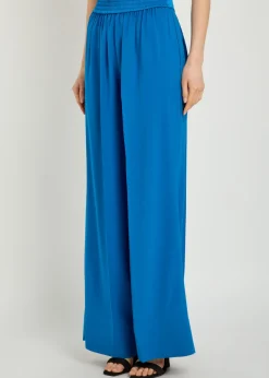 Cara wide-leg crepe trousers