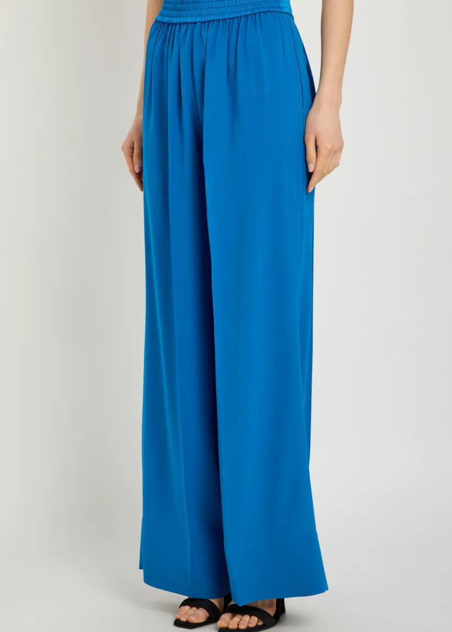 Cara wide-leg crepe trousers