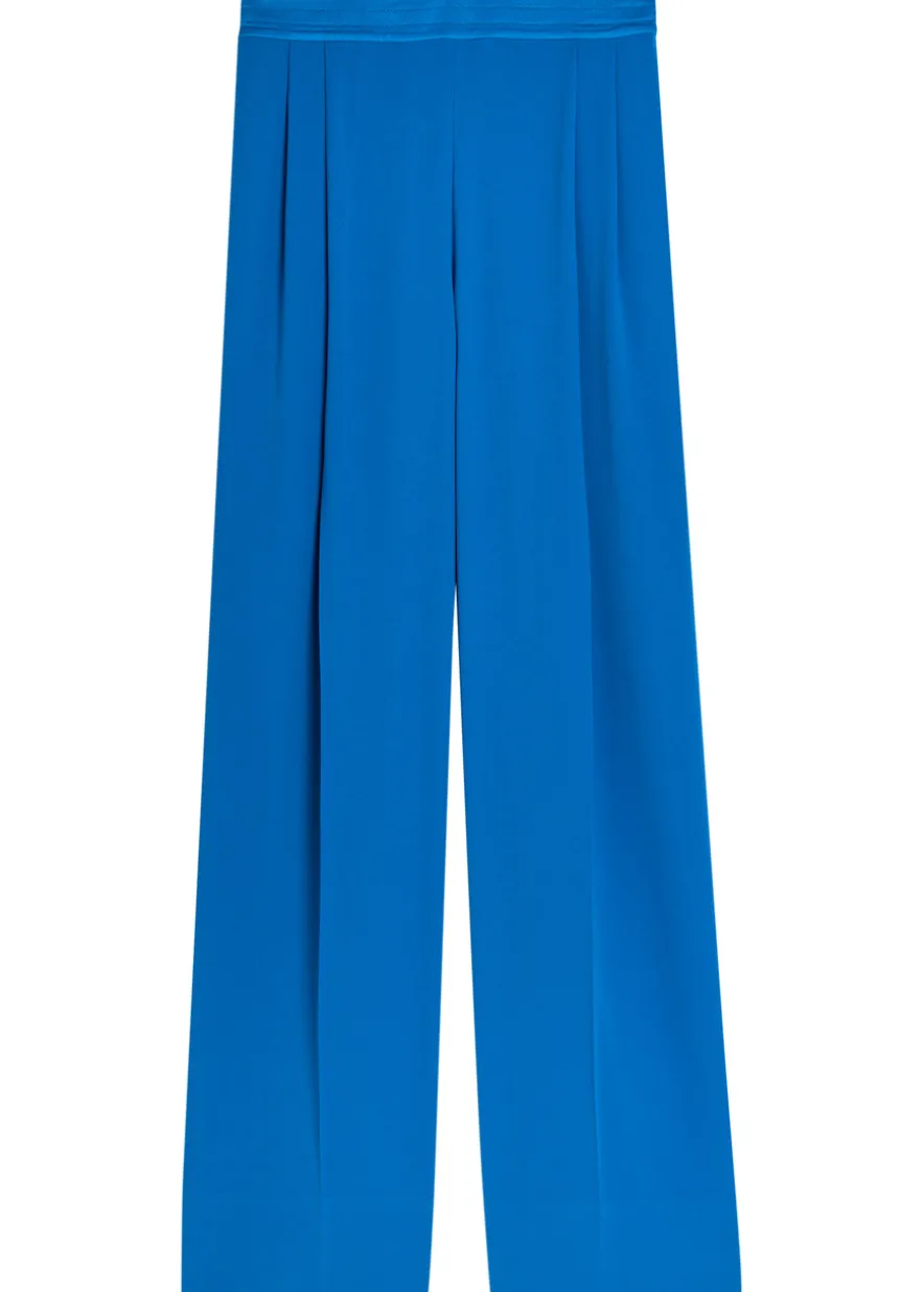 Cara wide-leg crepe trousers