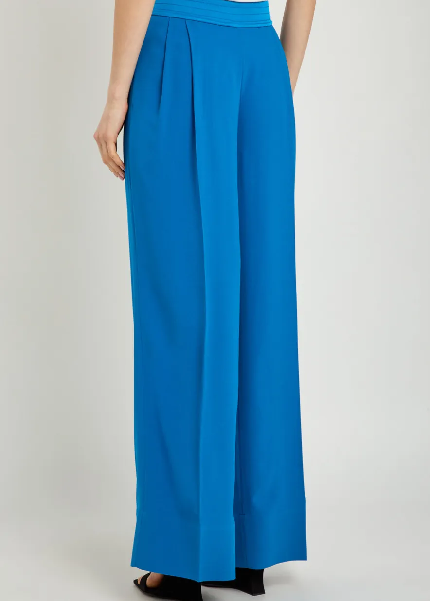 Cara wide-leg crepe trousers