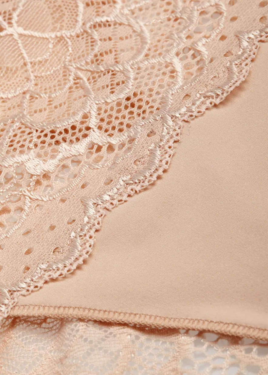 Caresse blush lace briefs