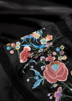 Carey embroidered satin midi dress