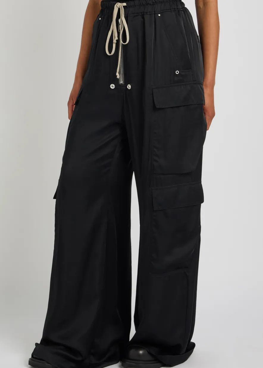 Cargobelas wide-leg satin trousers