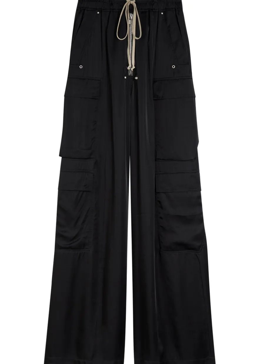 Cargobelas wide-leg satin trousers