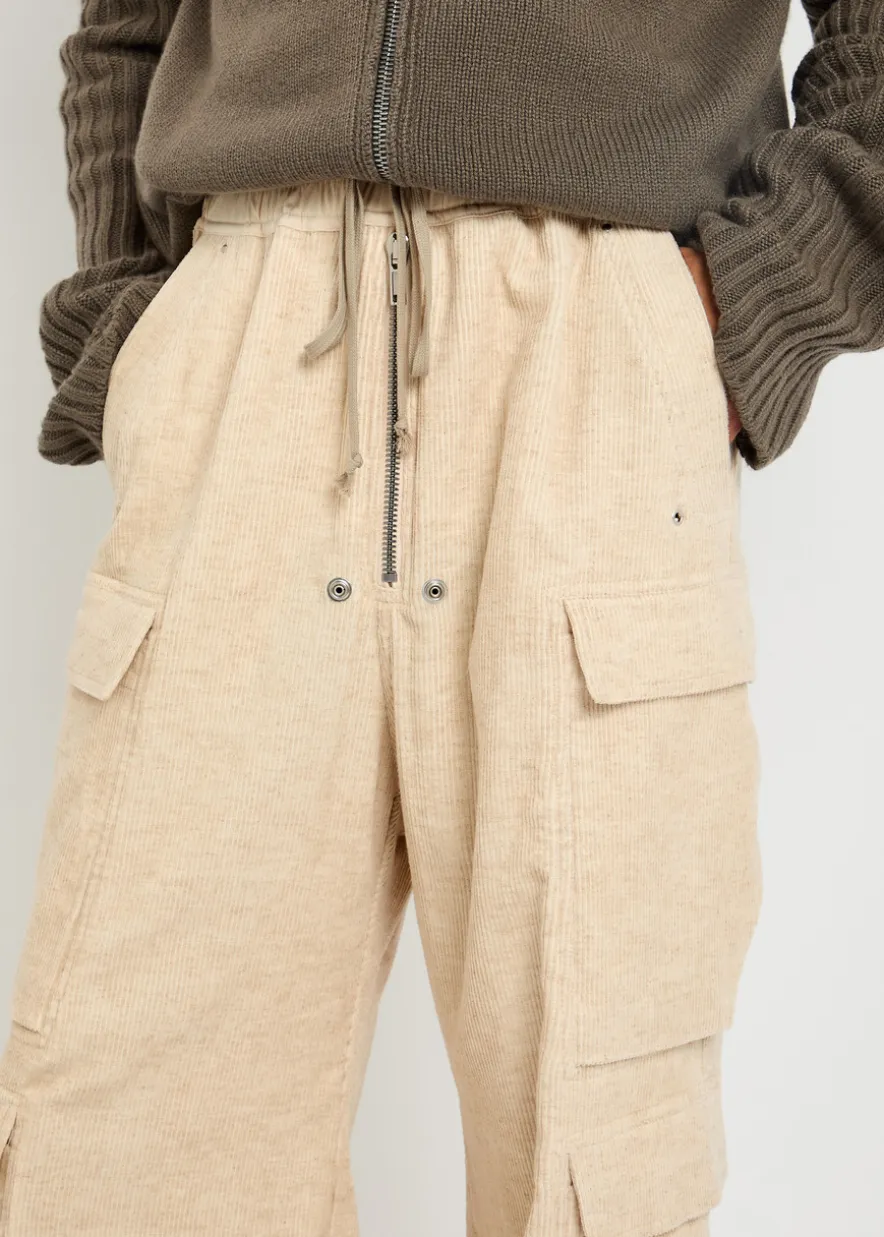 Cargobela wide-leg corduroy cargo trousers
