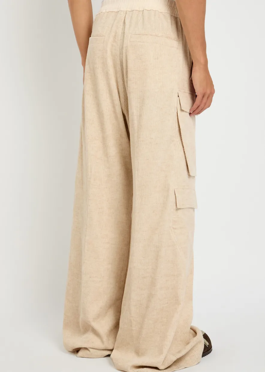 Cargobela wide-leg corduroy cargo trousers