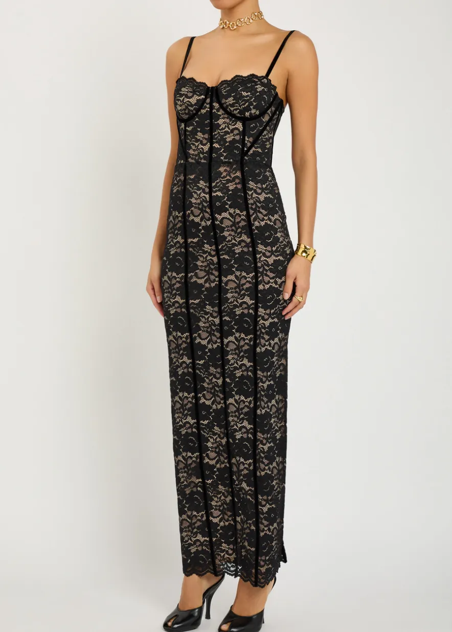 Carissa floral-lace maxi dress